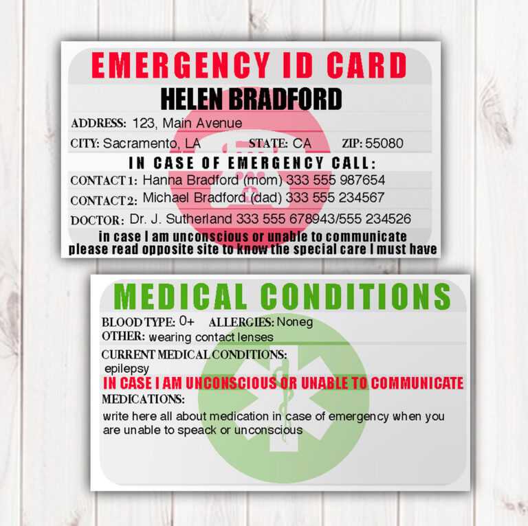 10 Emergency Information Form Examples Pdf Examples Within Emergency Contact Card Template 9071