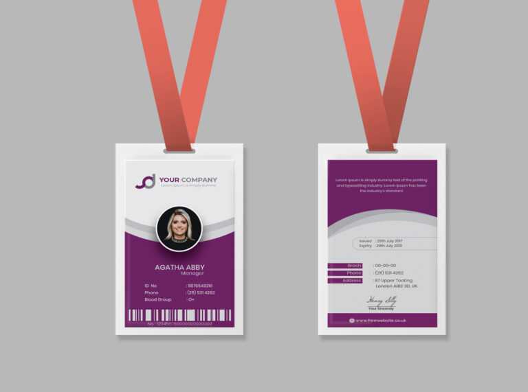 employee id card template ai free download