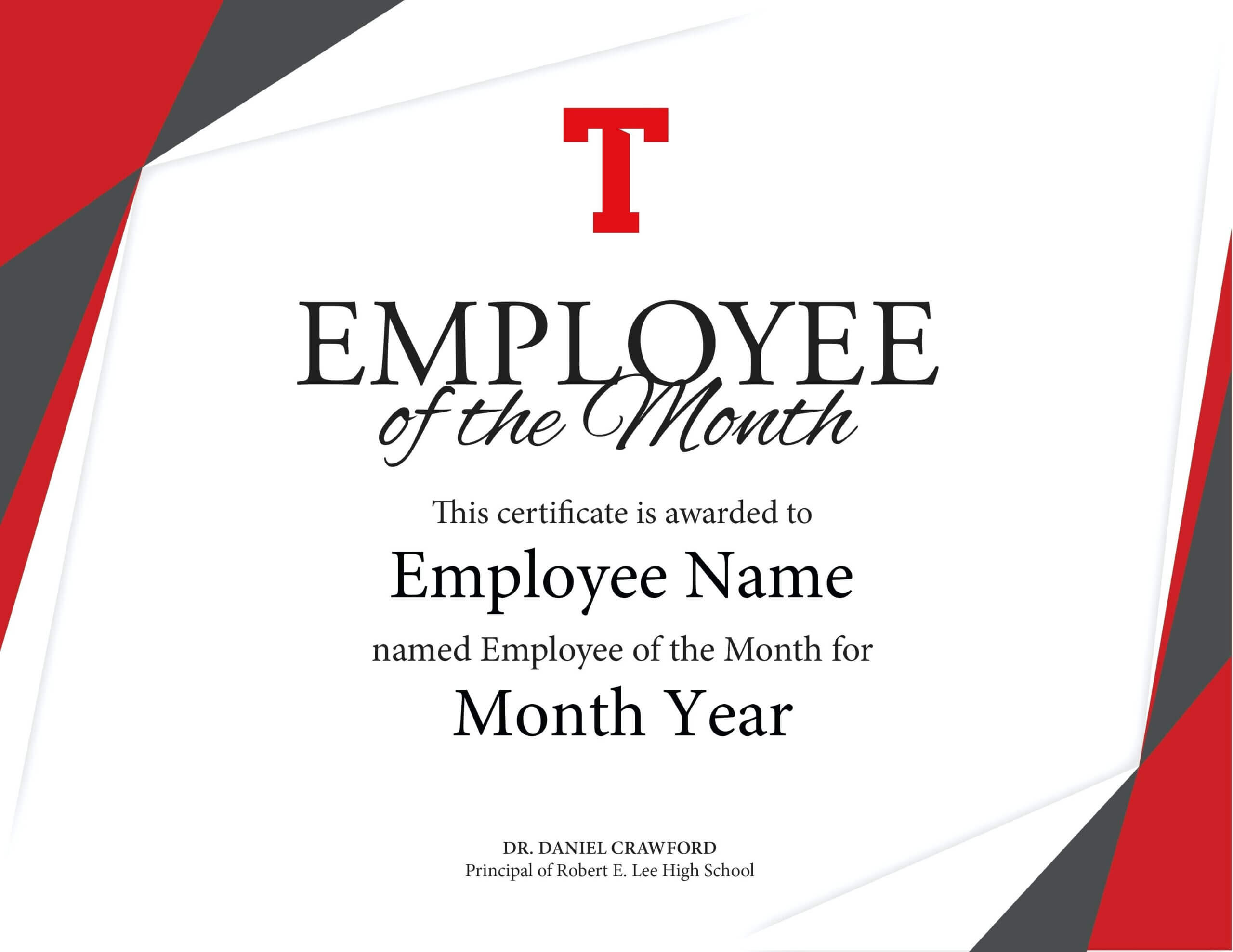 Employee Of The Month Certificate Free Well Designed For Employee Of The Month Certificate Template
