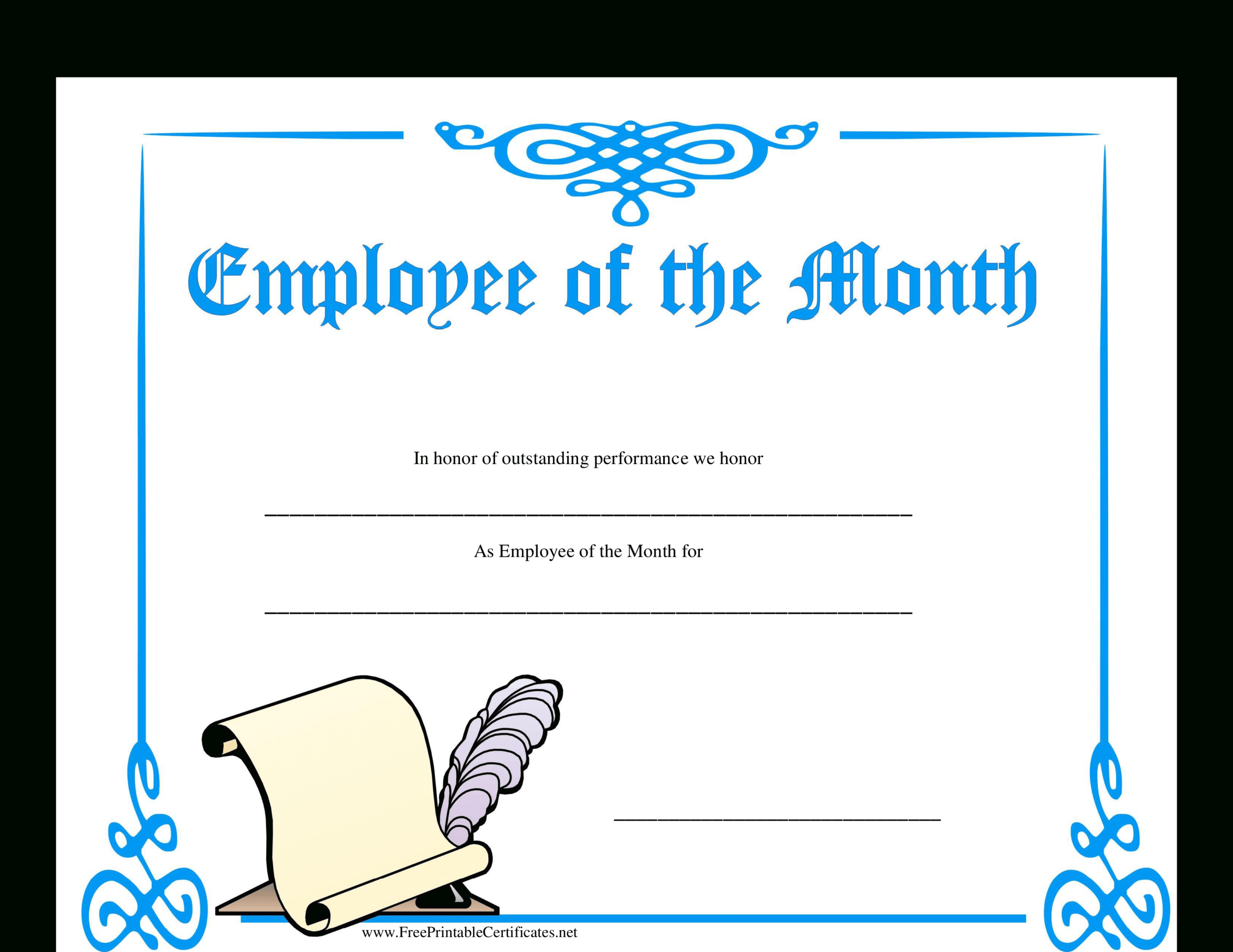 Employee Of The Month Certificate | Templates At Within Employee Of The Month Certificate Templates