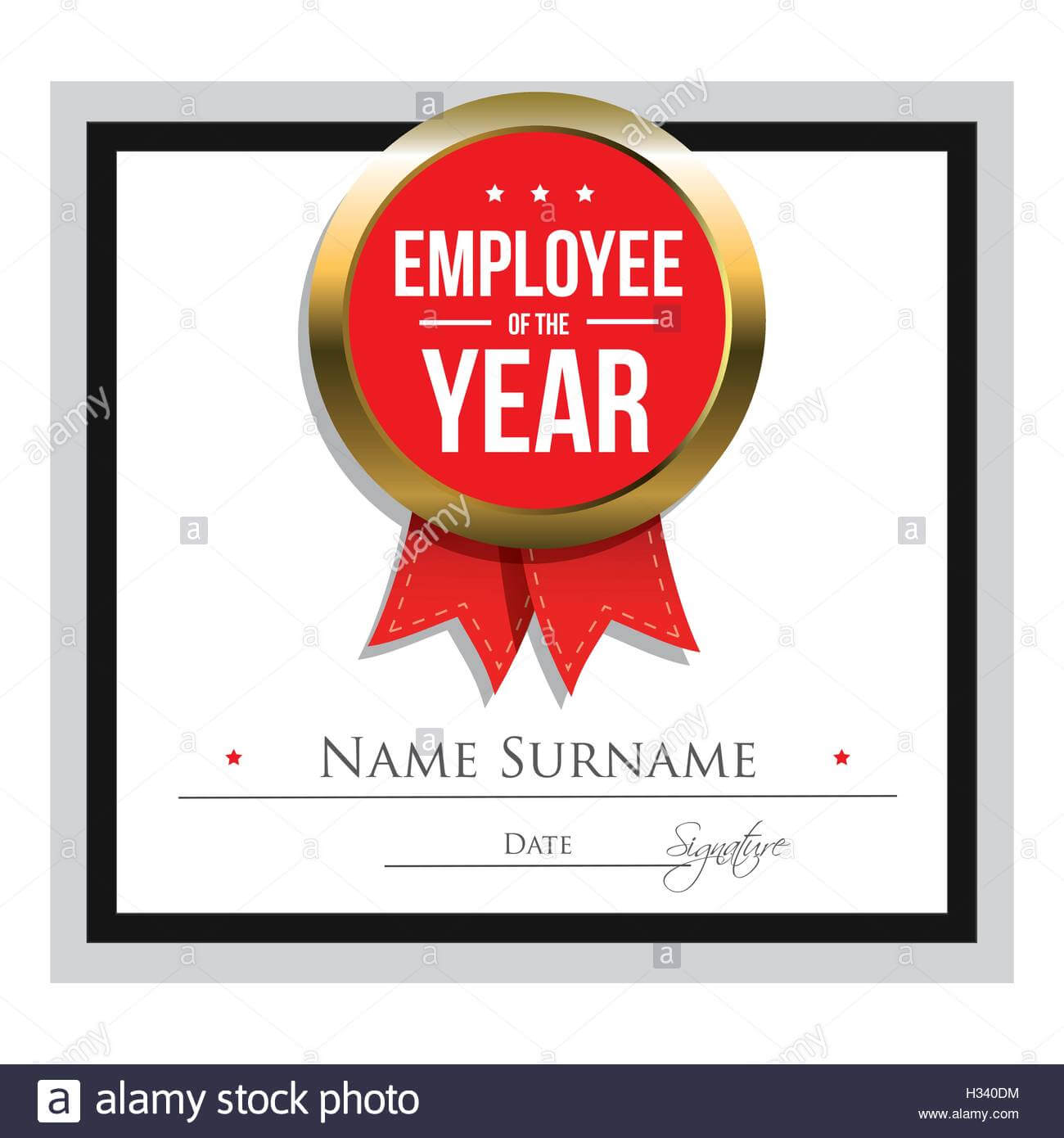 Employee Of The Year Certificate Template Stock Vector Art With Regard To Star Of The Week Certificate Template