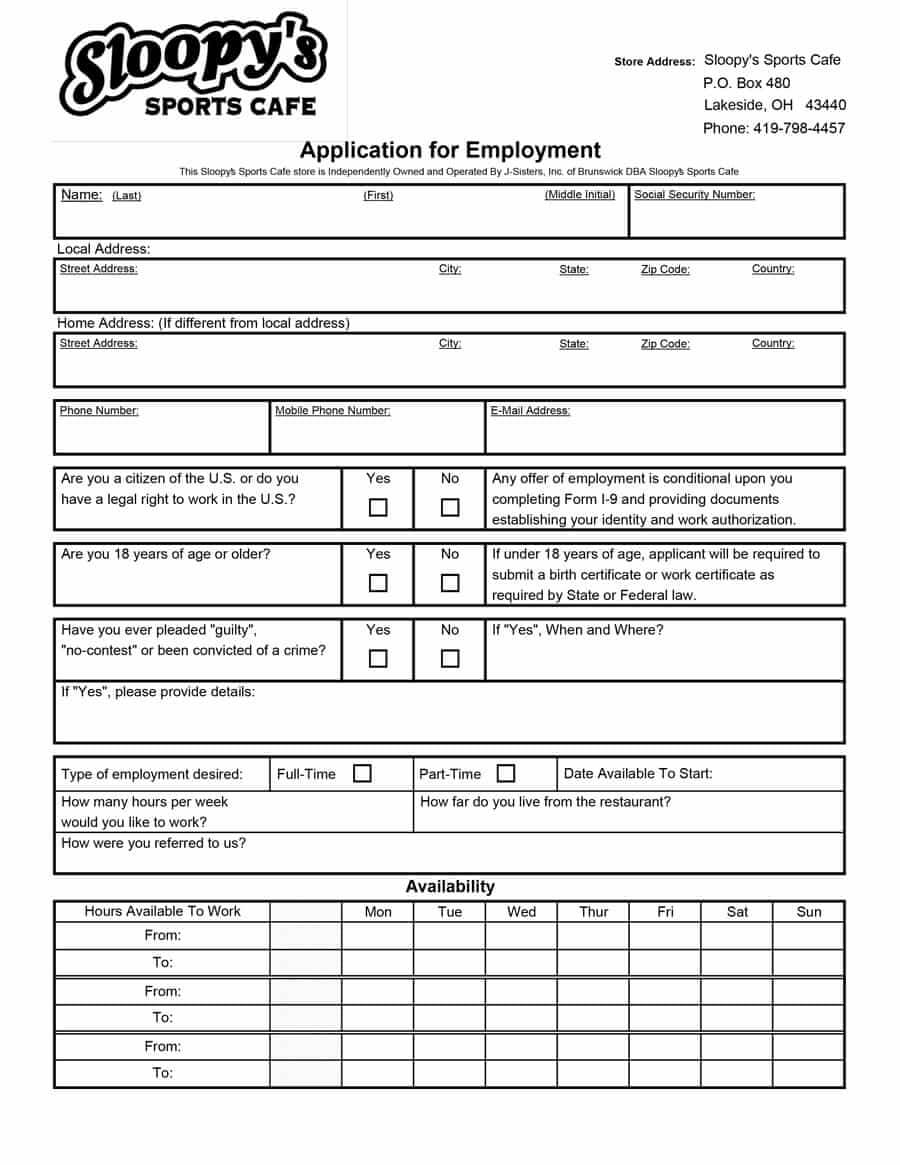 Employment Application Templates – Zohre.horizonconsulting.co Throughout Employment Application Template Microsoft Word