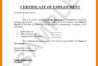 Employment Certificate Template - Zohre.horizonconsulting.co in Certificate Of Employment Template
