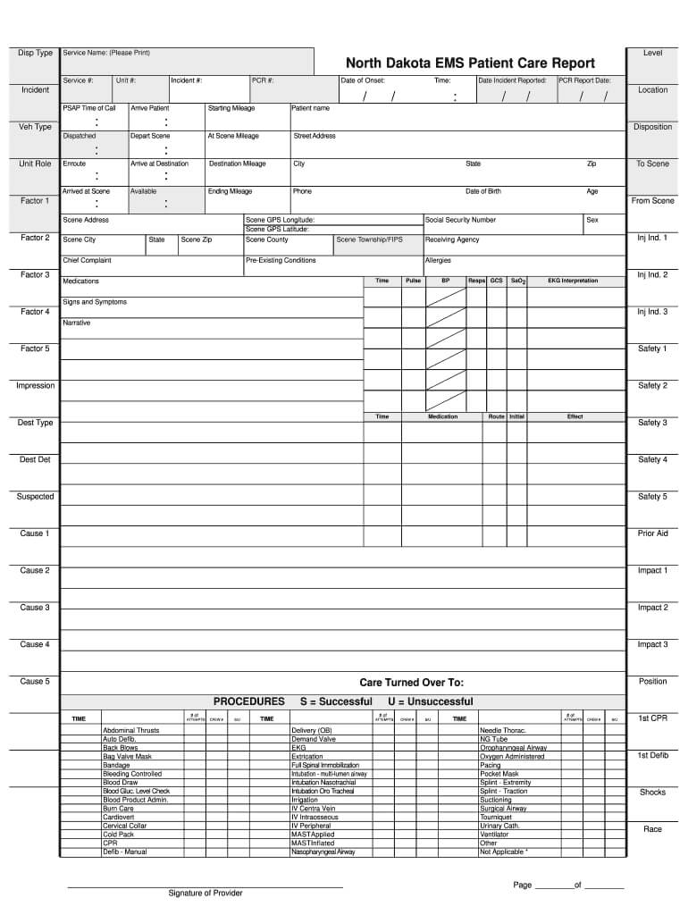 Ems Patient Assessment Form Template – Fill Online Pertaining To Patient Care Report Template