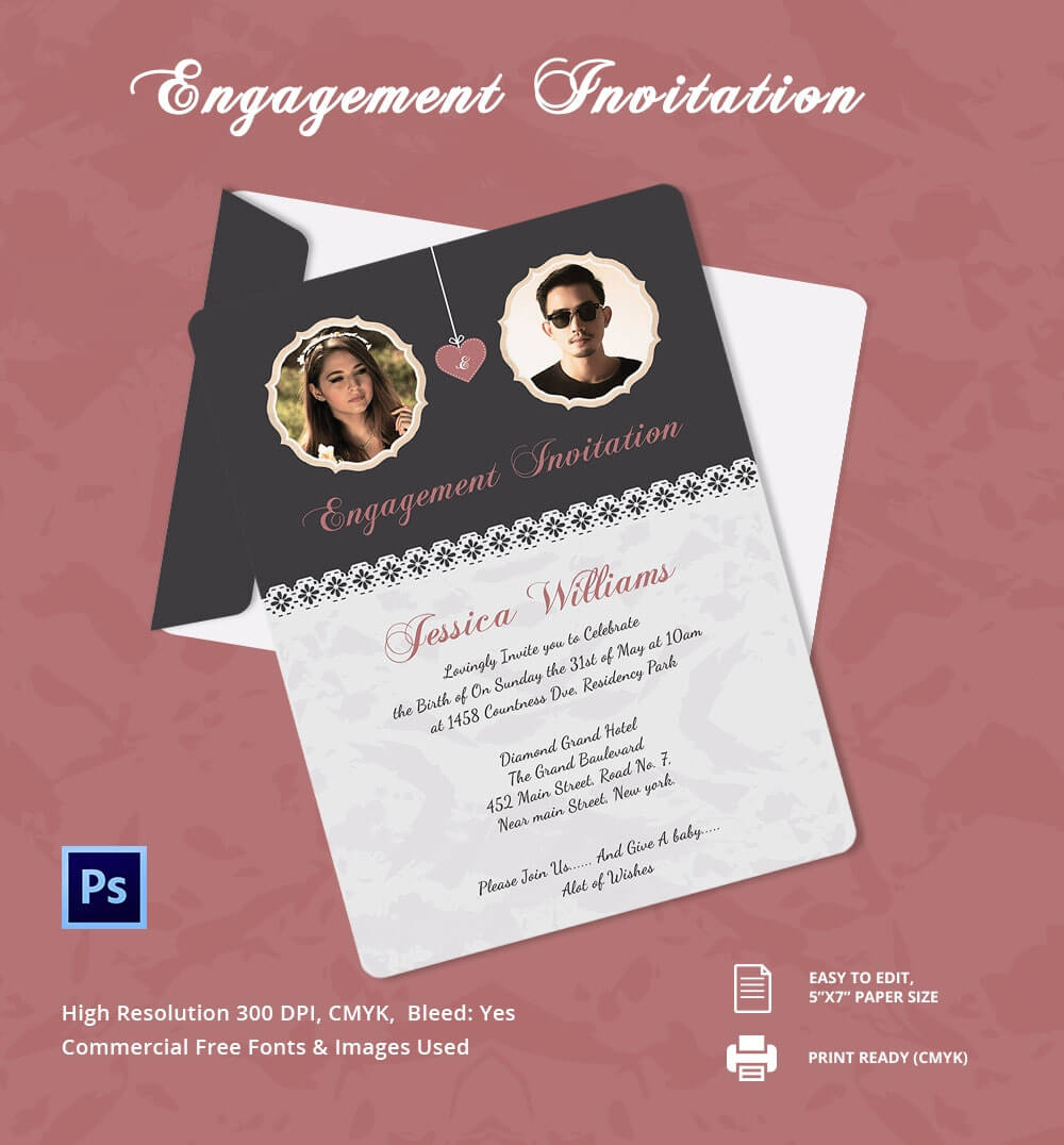Engagement Invitation Cards Templates – Party Invitation Within Engagement Invitation Card Template