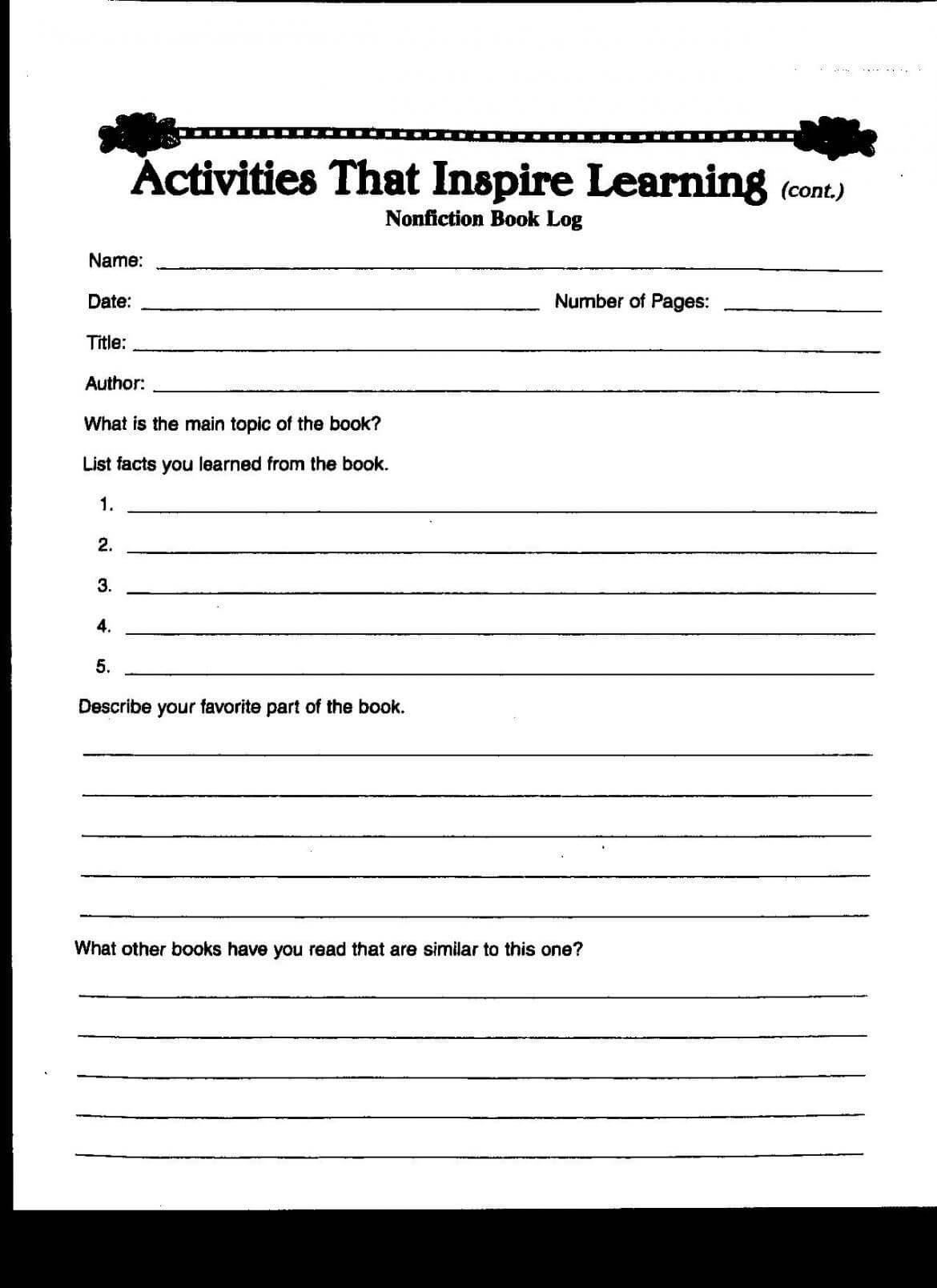 English Worksheets Book Report Template Outline 5Th Grade Intended For 2Nd Grade Book Report Template