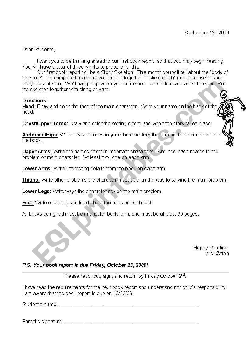 English Worksheets: Story Skeleton Pertaining To Story Skeleton Book Report Template
