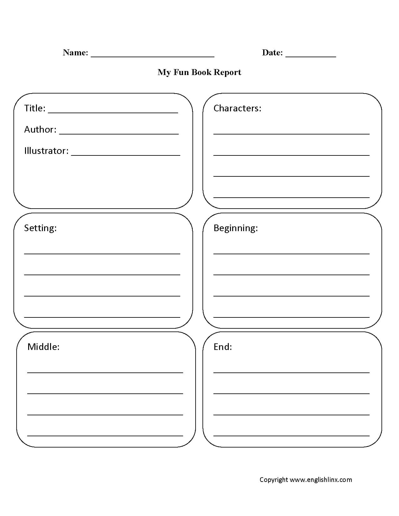 Englishlinx | Book Report Worksheets Pertaining To First Grade Book Report Template