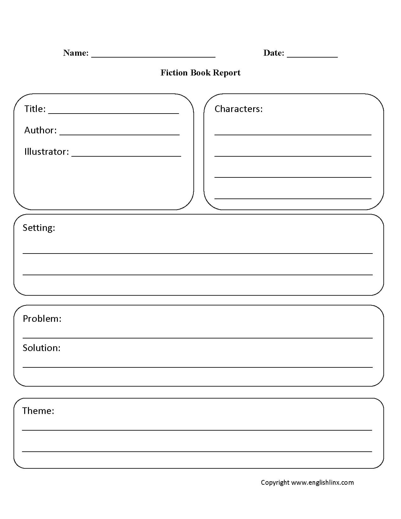 Englishlinx | Book Report Worksheets Throughout Story Report Template
