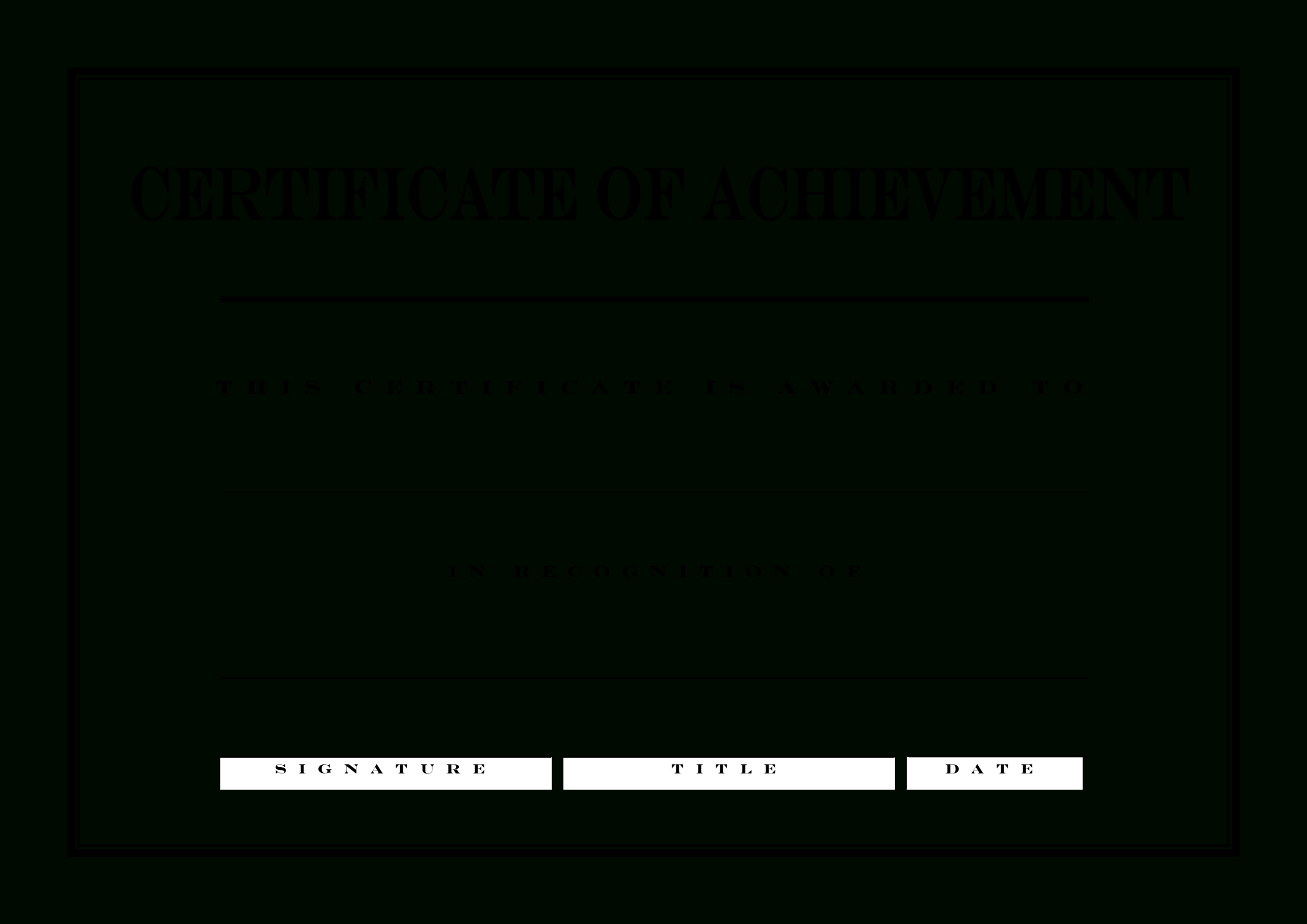 Engraved Certificate Of Achievement | Templates At Within Blank Certificate Of Achievement Template