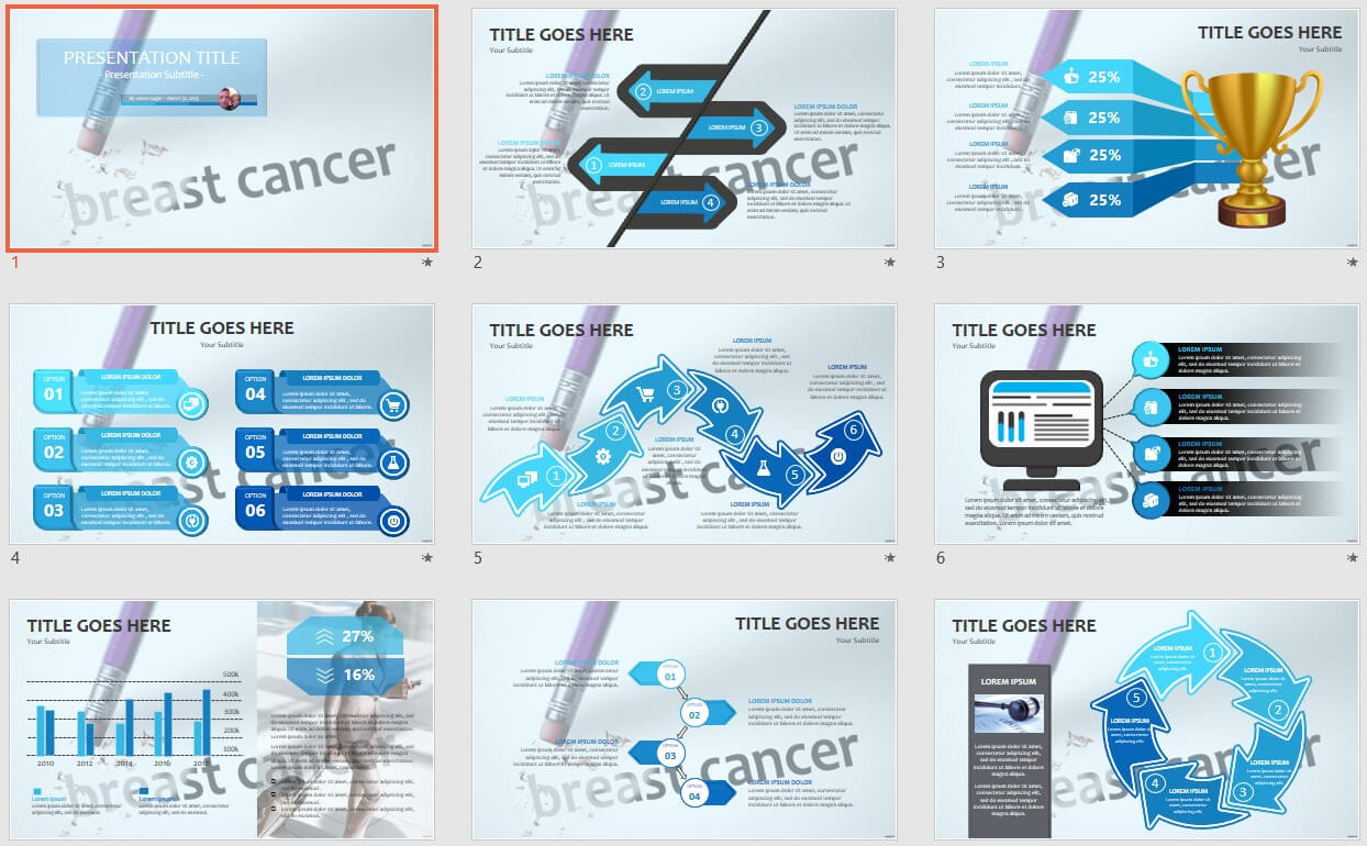 Erasing Breast Cancer Powerpoint Template #113549 Pertaining To Breast Cancer Powerpoint Template