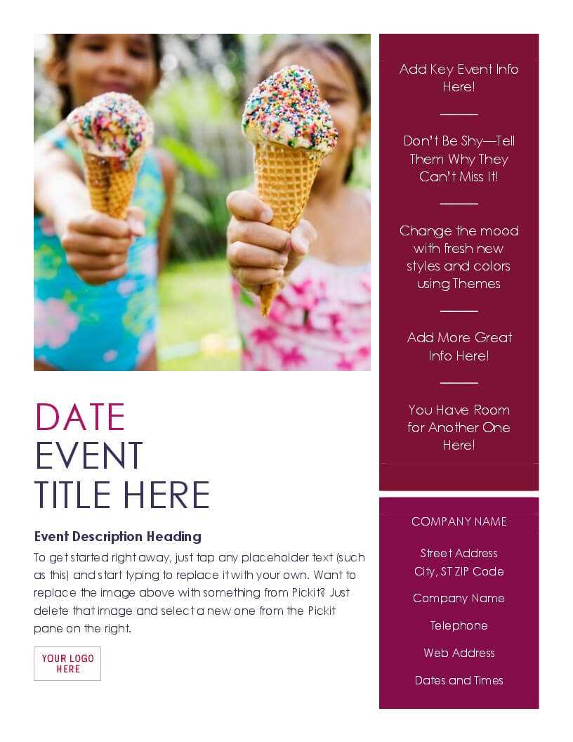 Event Flyer (Summer) Within Templates For Flyers In Word