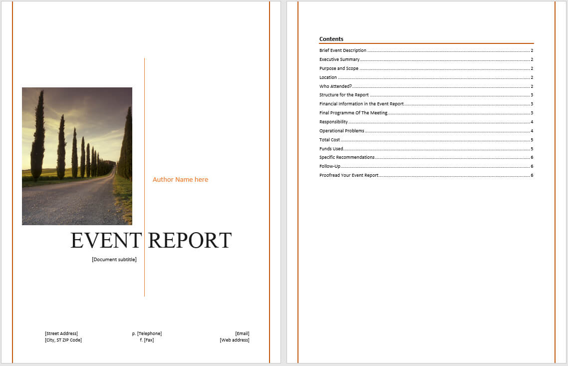 Event Report Template – Microsoft Word Templates For After Event Report Template