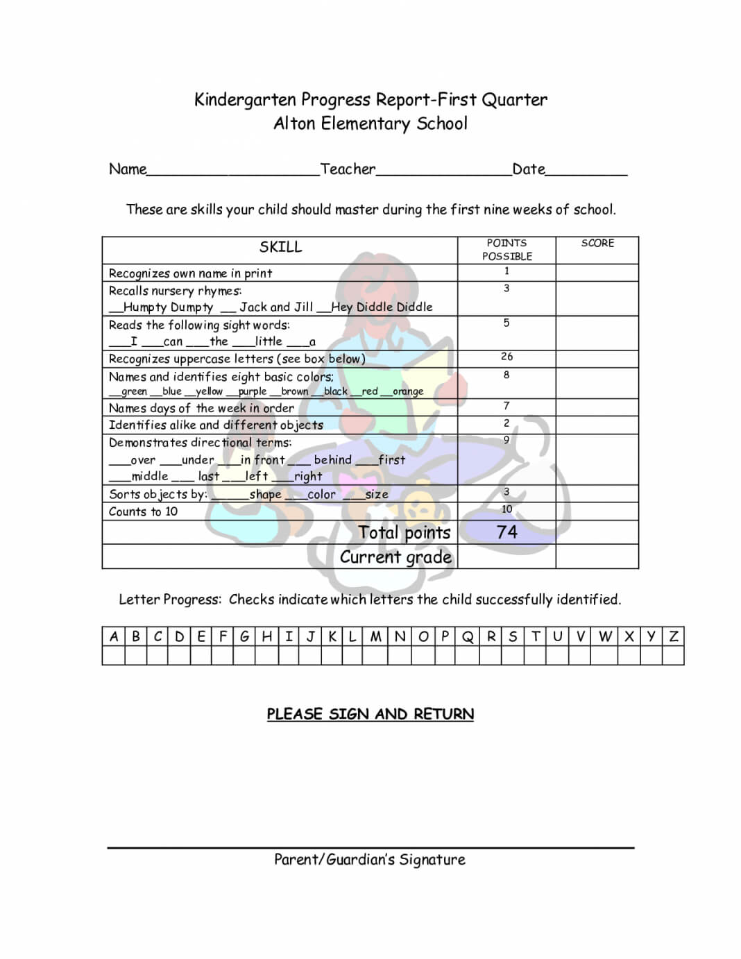Example Of Progress Report For Students Sample Preschool For Preschool Progress Report Template