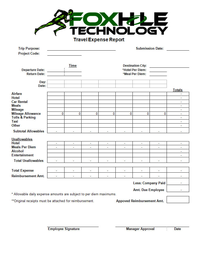 Expense Report Template Example | Templates At Throughout Daily Expense Report Template