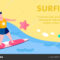 Extreme Water Sports Flat Vector Banner Template — Stock With Sports Banner Templates