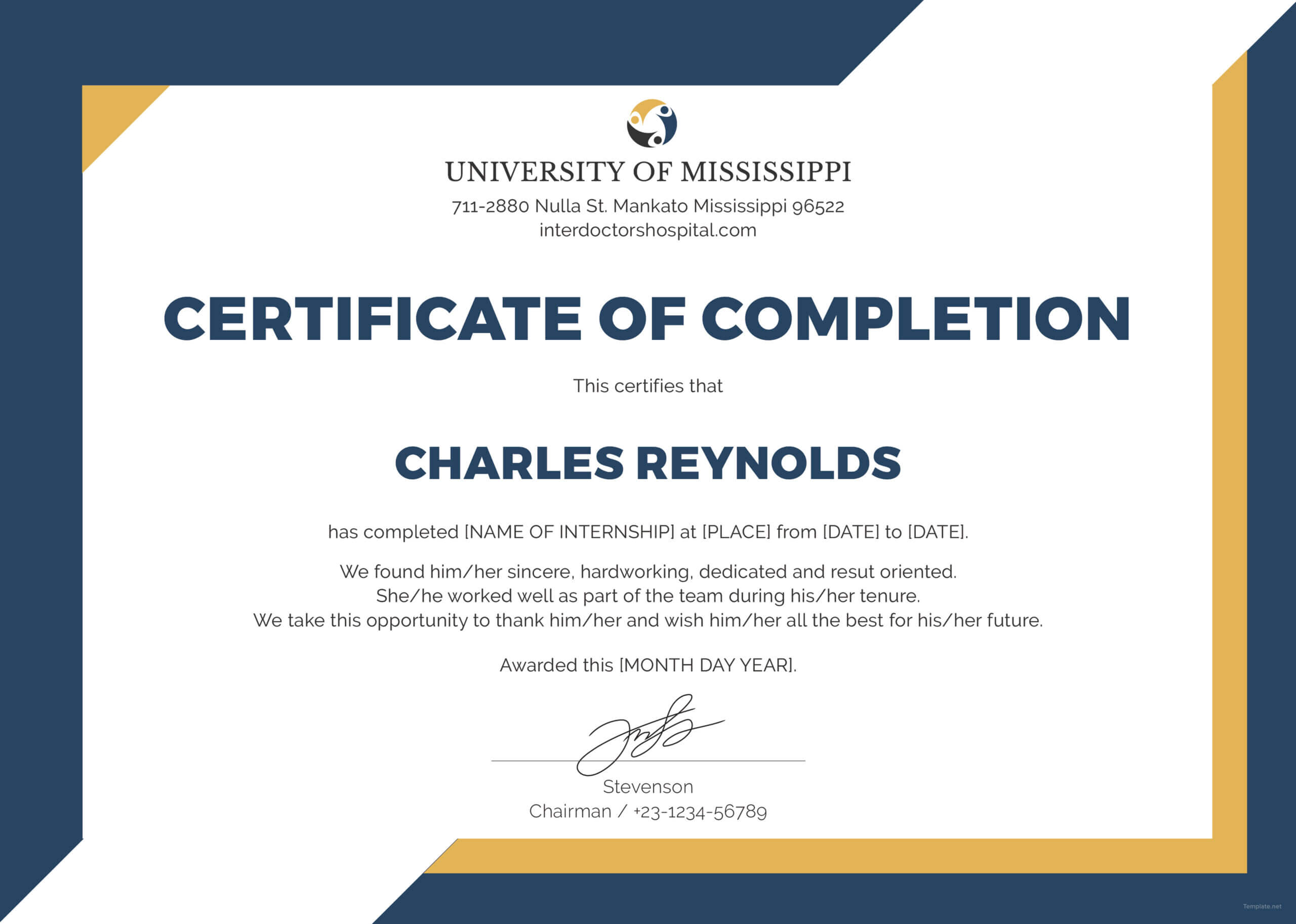 🥰free Certificate Of Completion Template Sample With Example🥰 For Class Completion Certificate Template