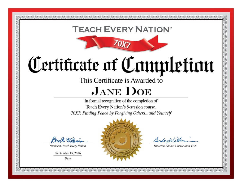 🥰free Certificate Of Completion Template Sample With Example🥰 With Regard To Certificate Of Completion Template Word