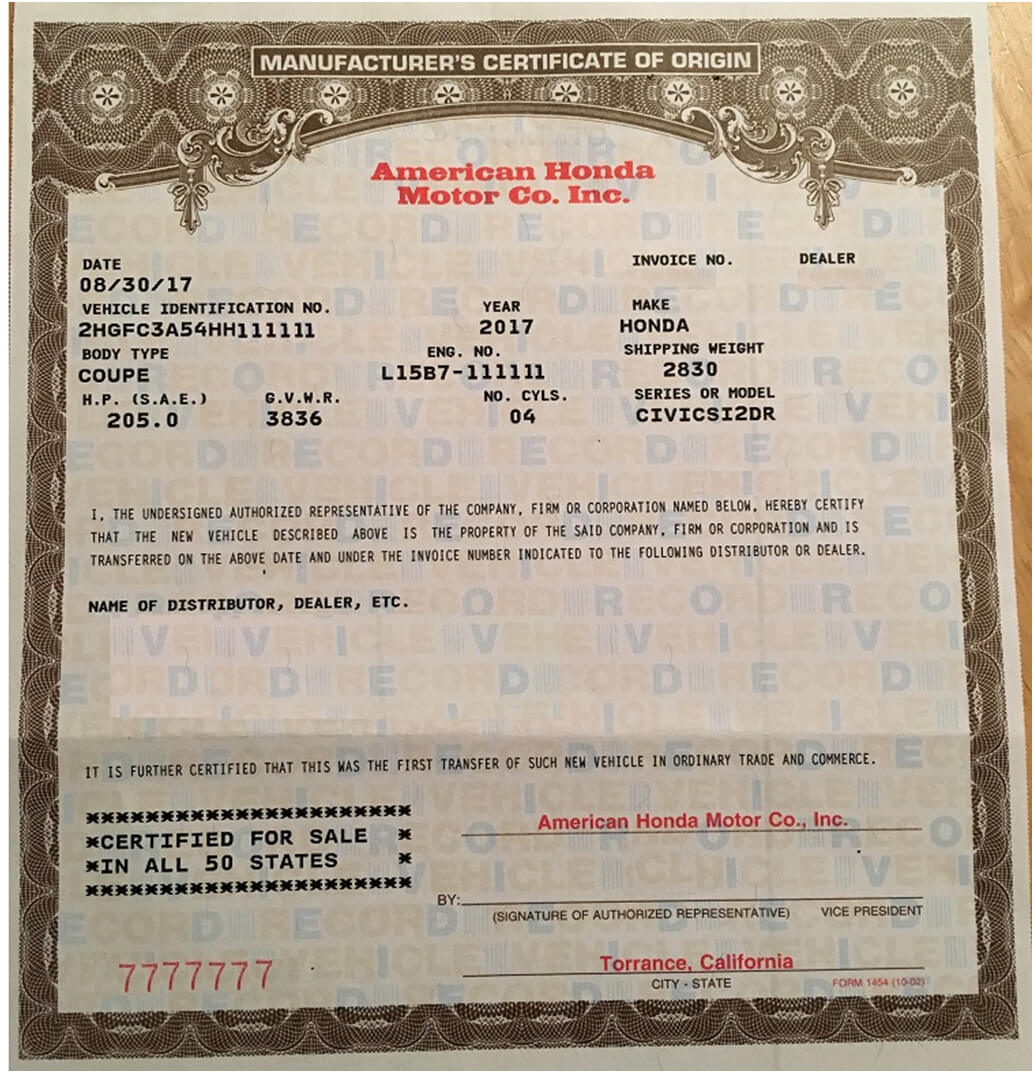 🥰free Printable Certificate Of Origin Form Template [Pdf Intended For Certificate Of Origin For A Vehicle Template