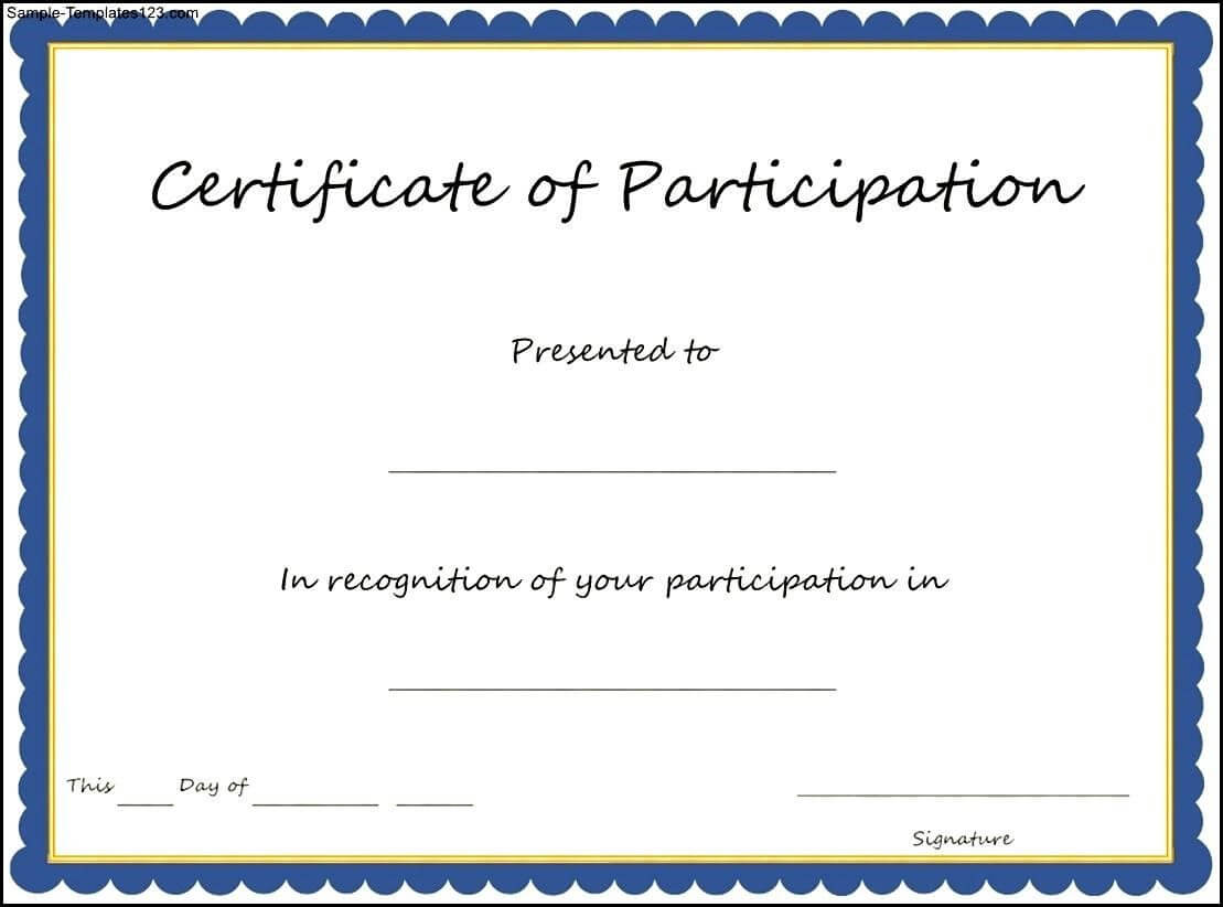 🥰free Printable Certificate Of Participation Templates (Cop)🥰 Within Templates For Certificates Of Participation