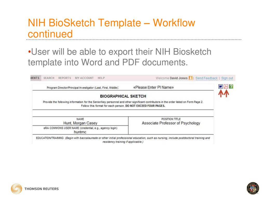 Faculty Activity Information Reporting System – Ppt Download Intended For Nih Biosketch Template Word