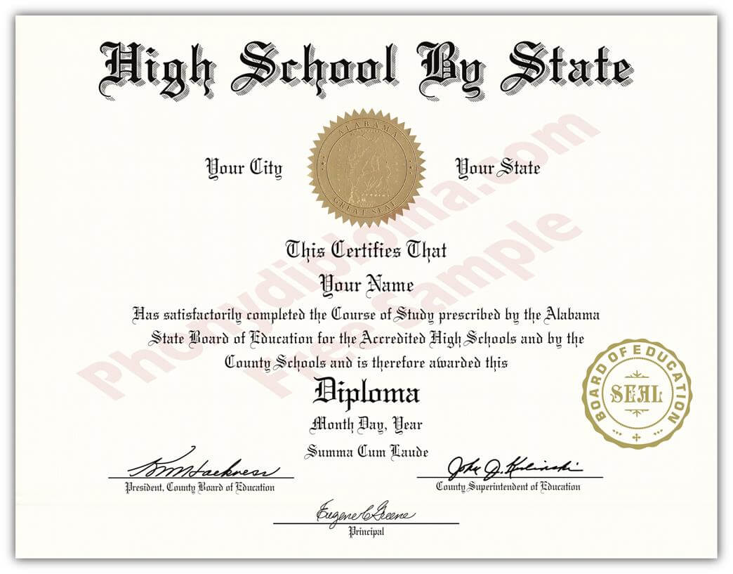 Fake High School State Design Diplomas – Select A State Regarding Fake Diploma Certificate Template