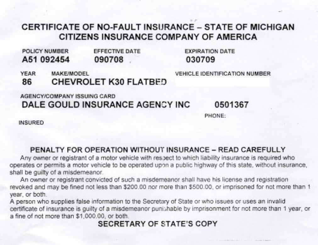 Fake Proof Of Insurance In Court For Car Insurance Card Template Free