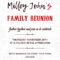 Family Reunion Invitation Card Template Intended For Reunion Invitation Card Templates