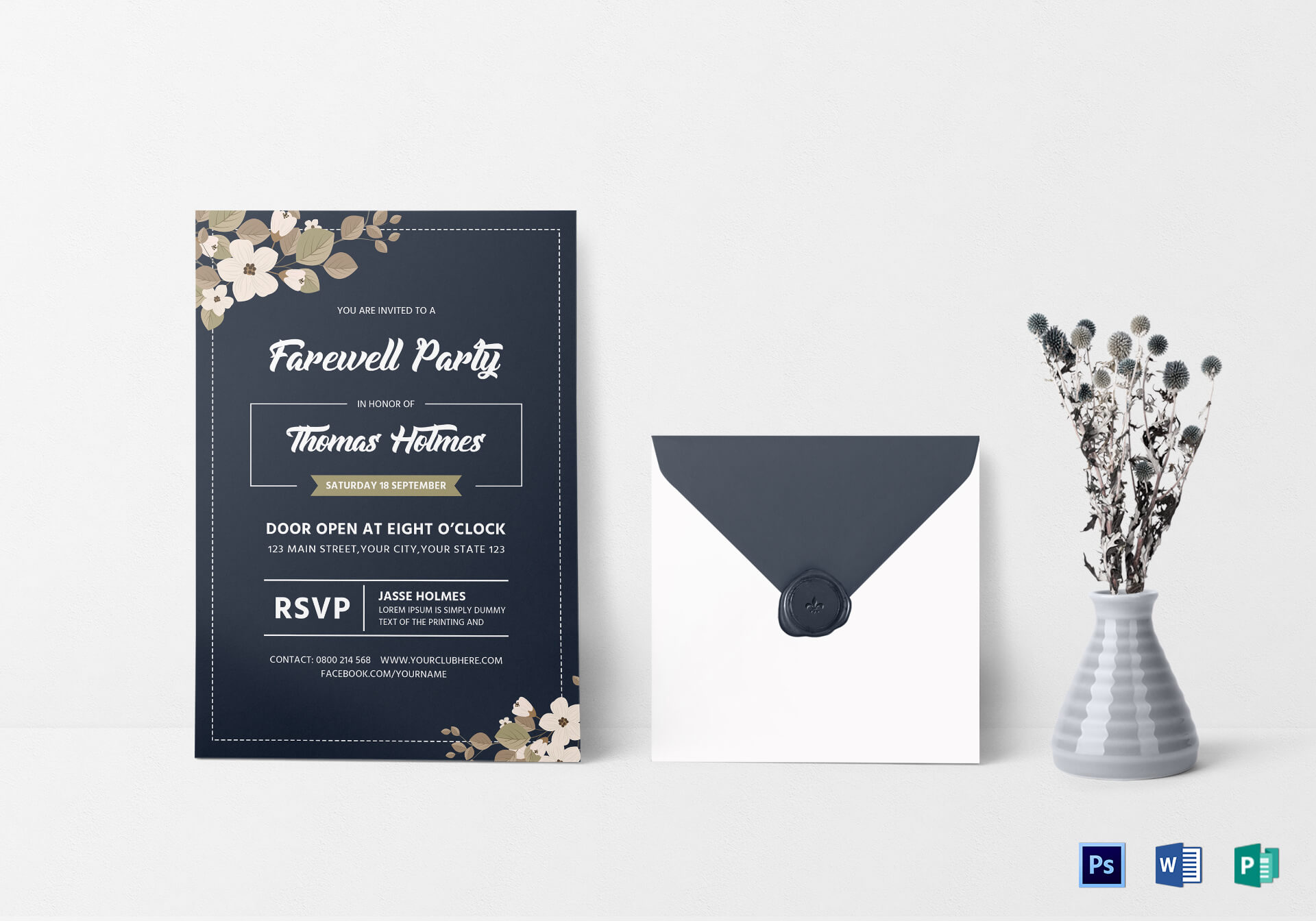 Farewell Party Invitation Card Template Throughout Farewell Card Template Word