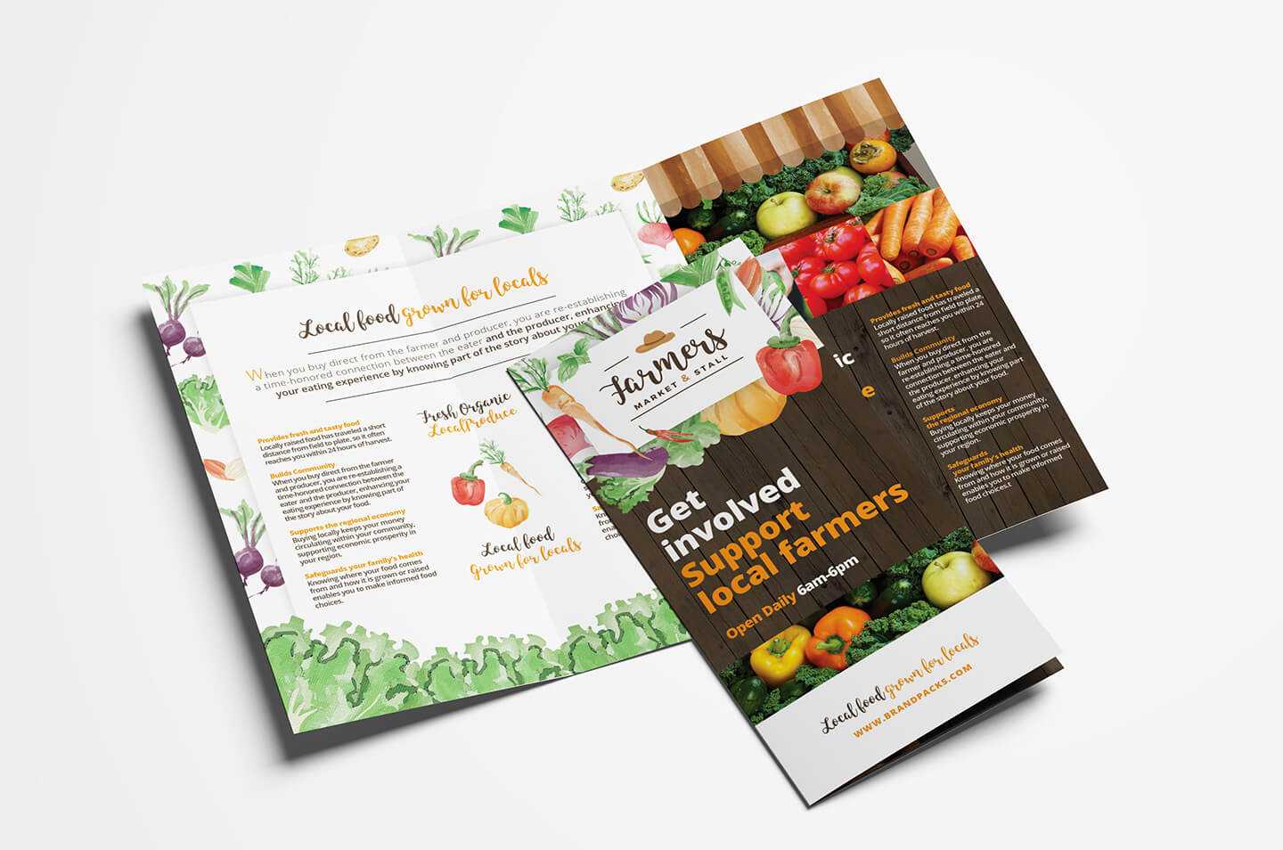 Farmers Market Tri Fold Brochure Template In Psd, Ai Intended For Nutrition Brochure Template