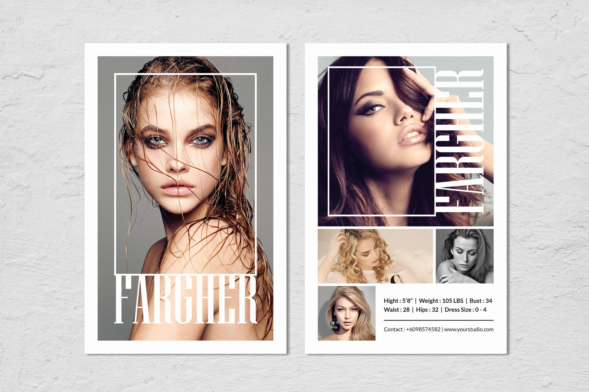 Fashion Modeling Comp Card Template For Comp Card Template Psd