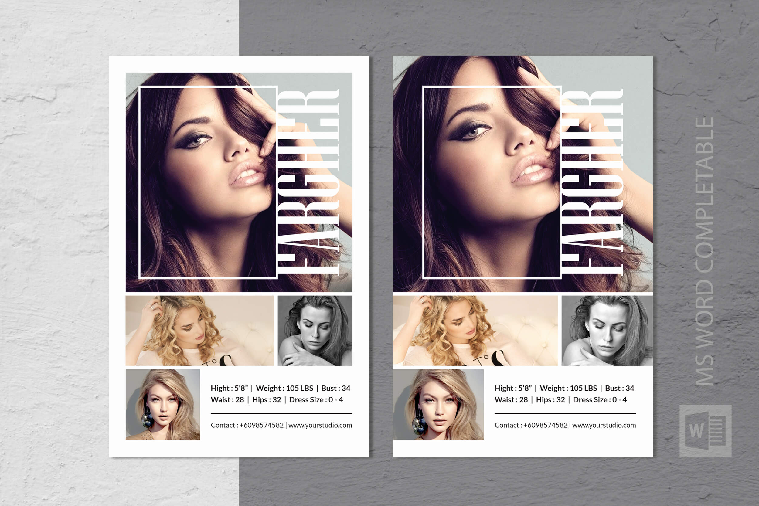 Fashion Modeling Comp Card Template For Free Model Comp Card Template Psd