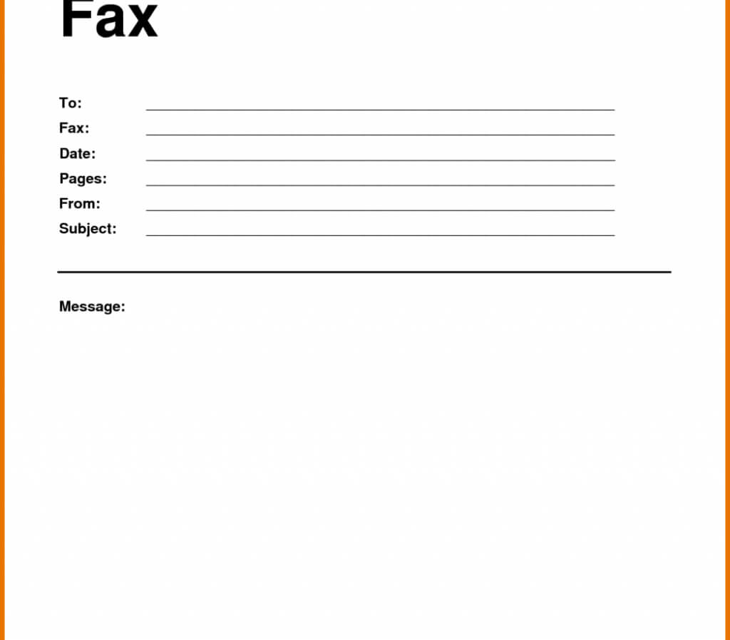 Fax Cover Sheet Template Word Spreadsheet Examples Printable With Fax Template Word 2010