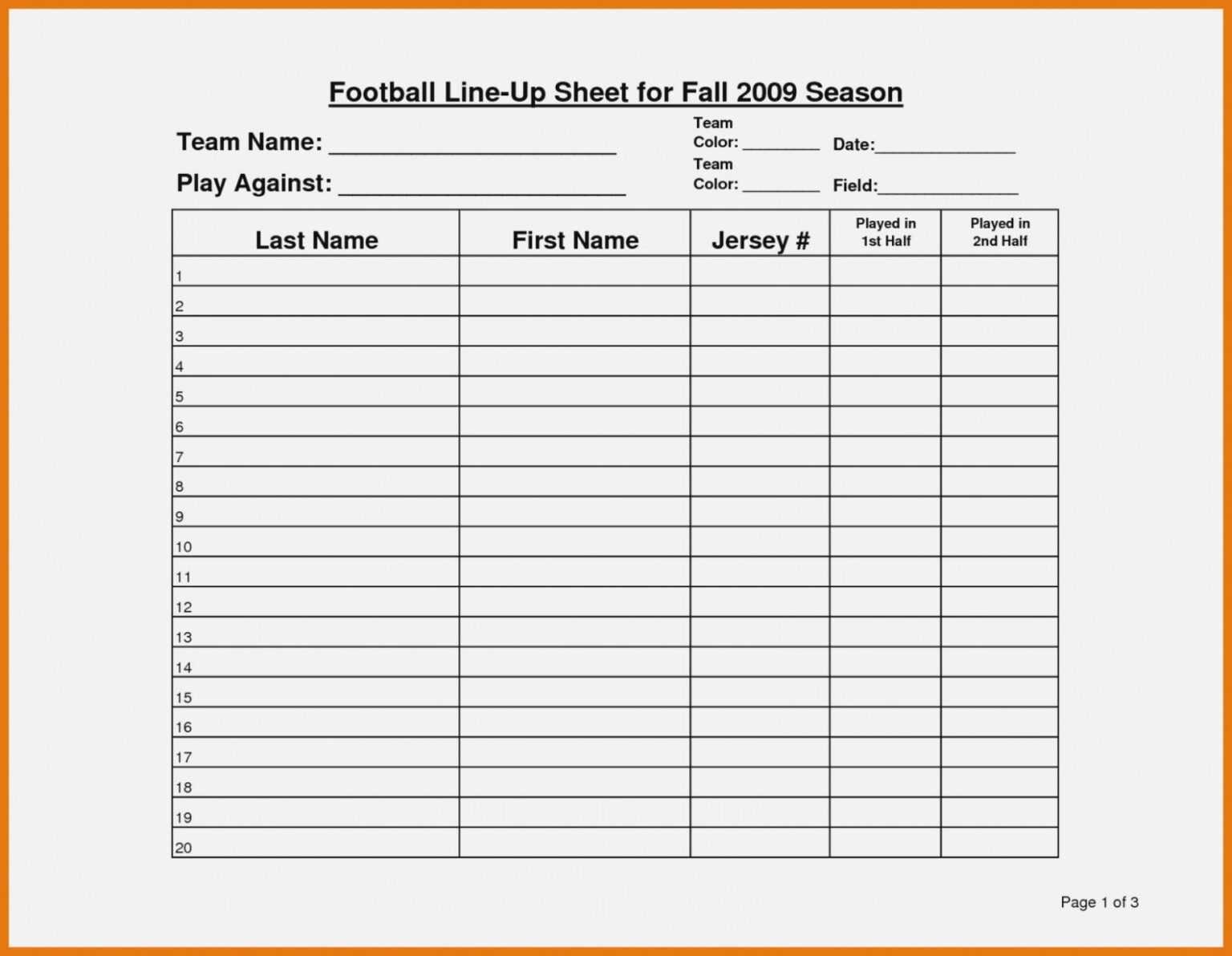 Football Scouting Report Template Professional Template