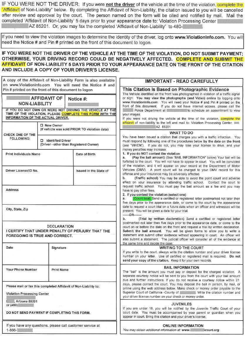 Fighting) Your Ticket – Red Light Cameras In California With Regard To Blank Speeding Ticket Template