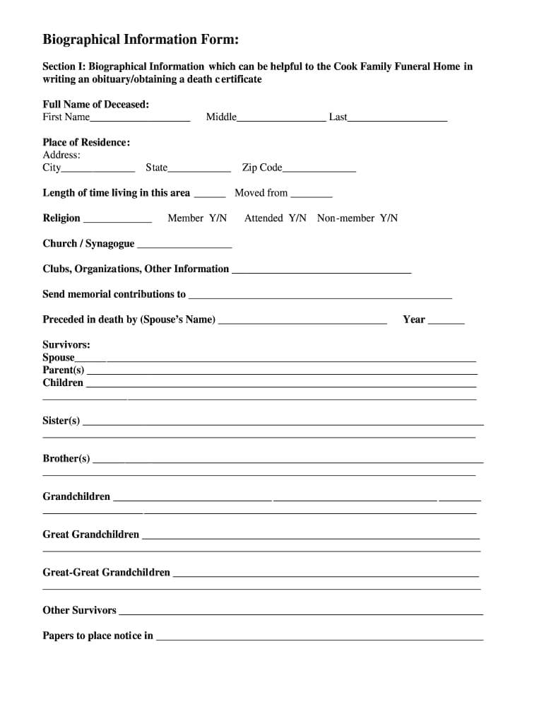 Fill In The Blank Obituary Template Pdf – Fill Online Throughout Fill In The Blank Obituary Template