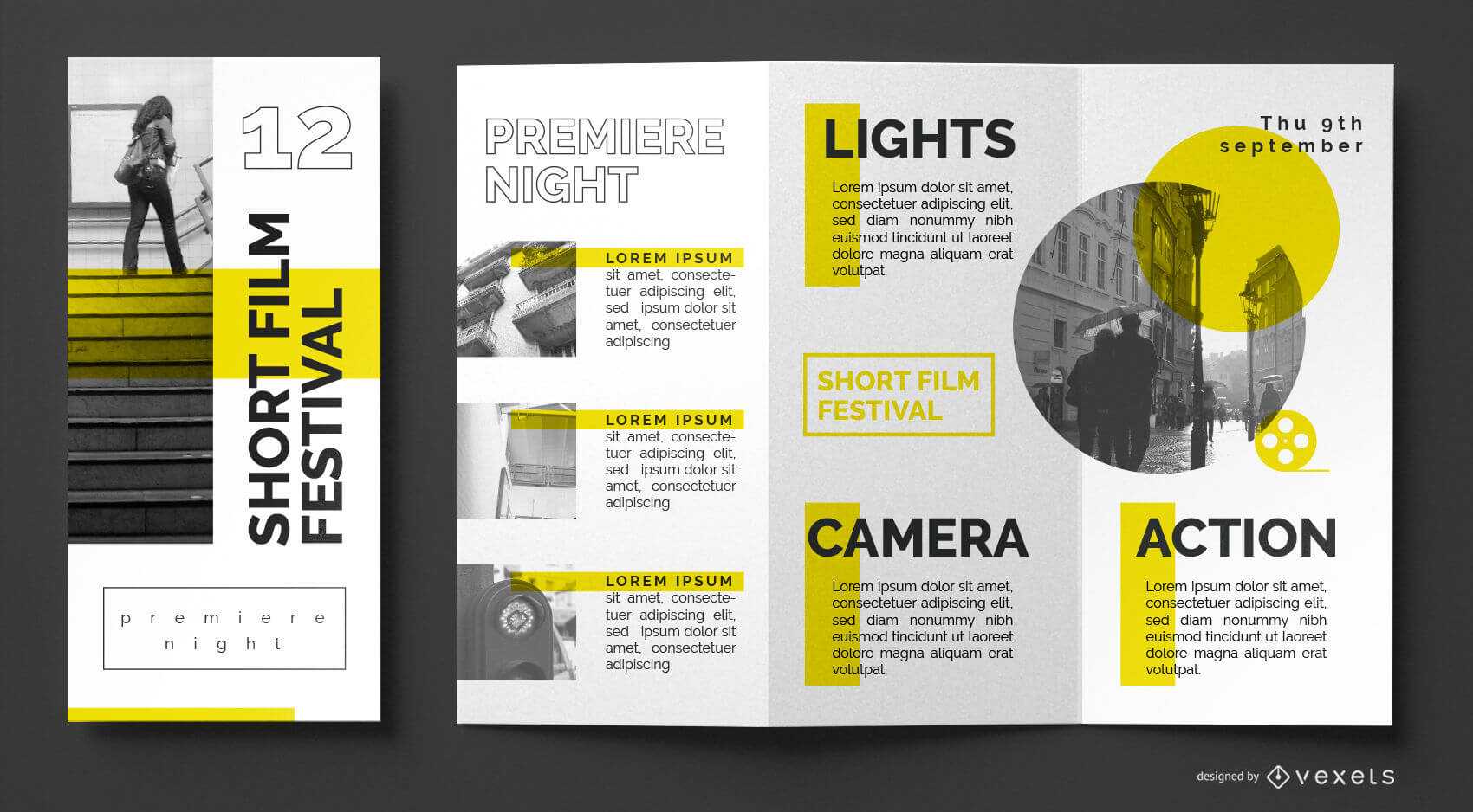 Film Festival Brochure Template – Vector Download Regarding Film Festival Brochure Template