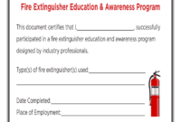 Fire Extinguisher Certificate - Fill Online, Printable with Fire Extinguisher Certificate Template