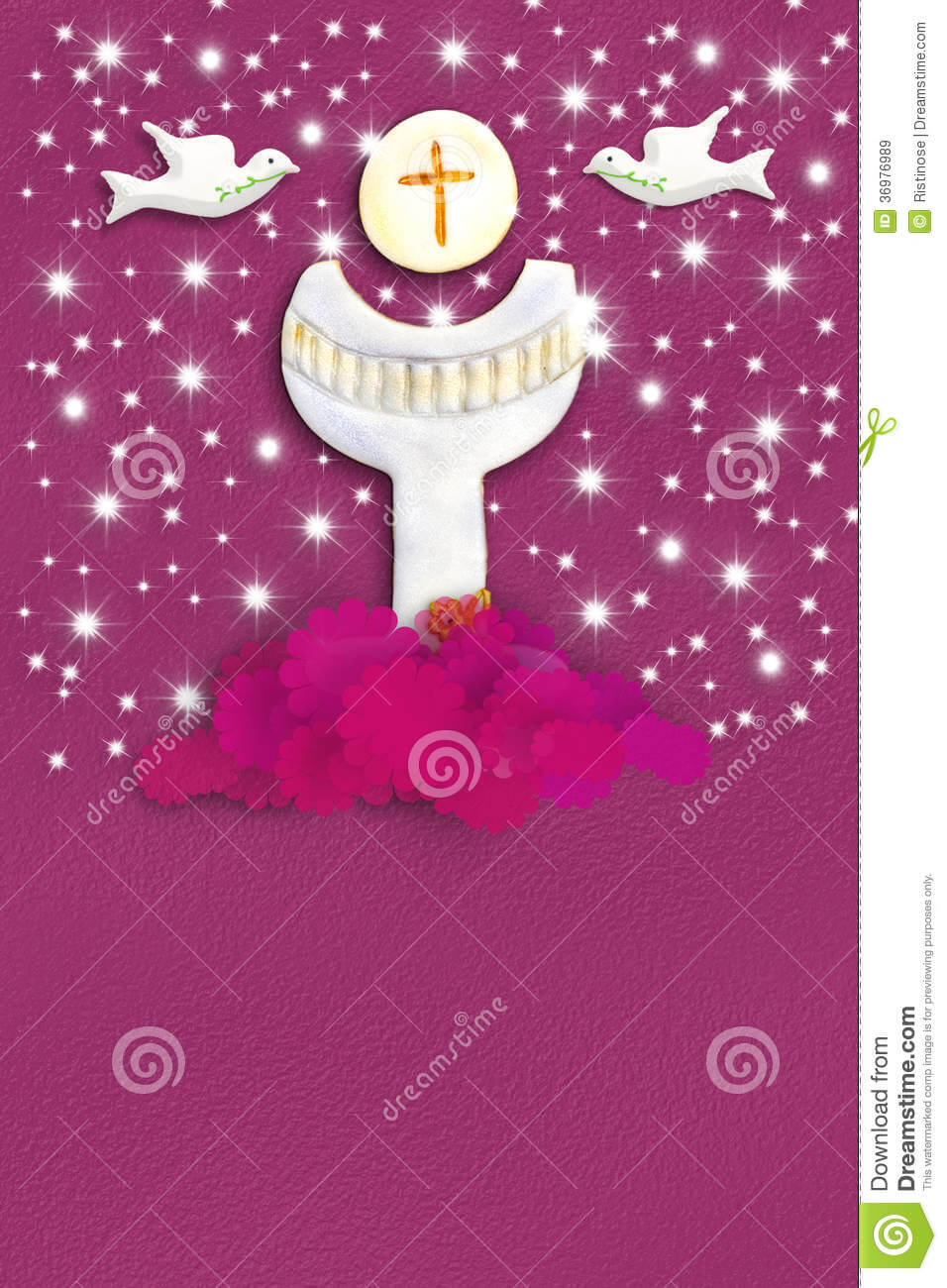 First Holy Communion Card For A Girl In Pink Stock With First Holy Communion Banner Templates