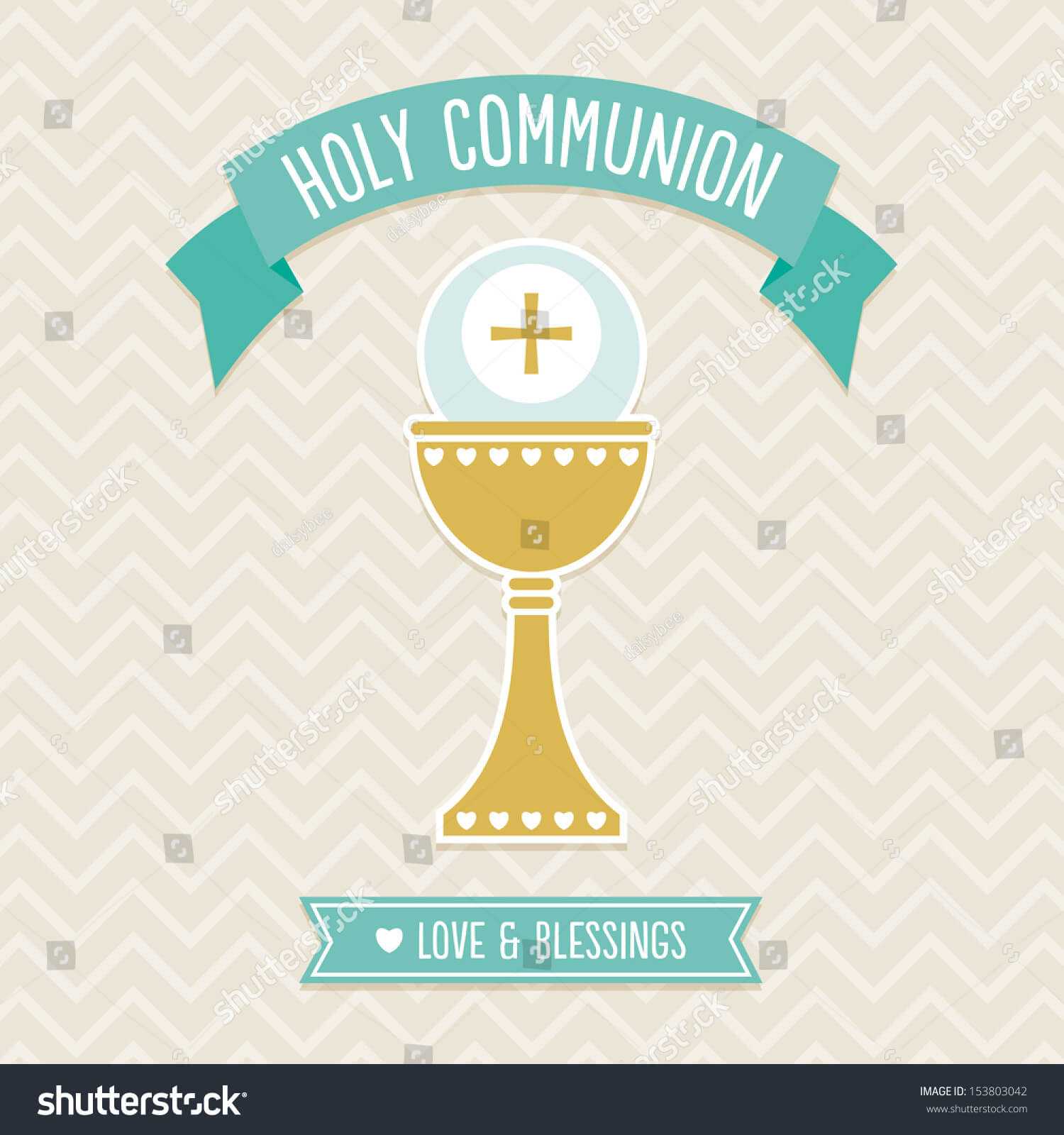 First Holy Communion Card Template Cream Stock Illustration Regarding First Holy Communion Banner Templates