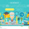 Flat Design Concept Of Science. Horizontal Banner With Regarding Science Fair Banner Template