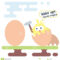 Flat Illustration Of Newborn Chicken. Easter Card Template For Easter Chick Card Template