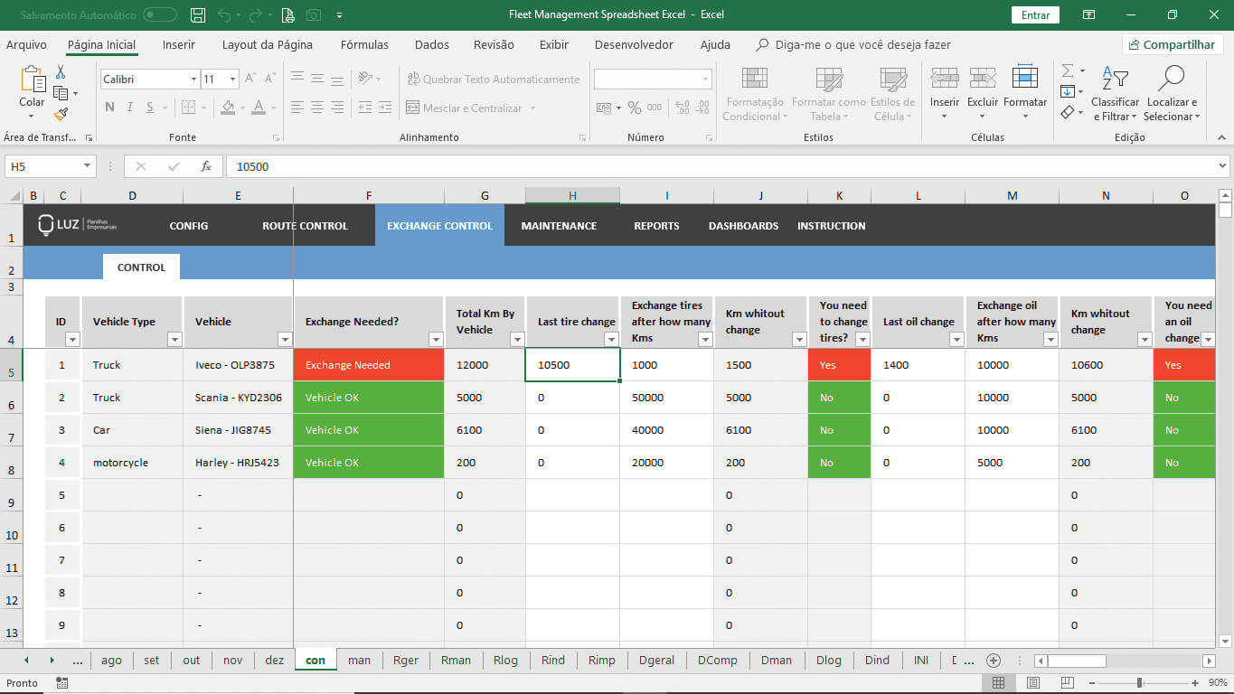 Fleet Management Spreadsheet Excel With Fleet Report Template