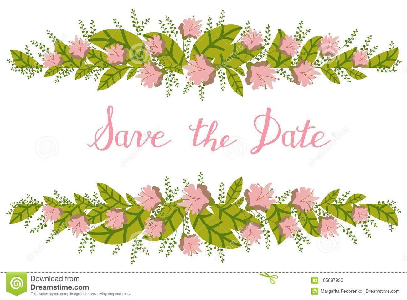 Flower Card, Invitation, Banner Template With Save The Date Within Save The Date Banner Template