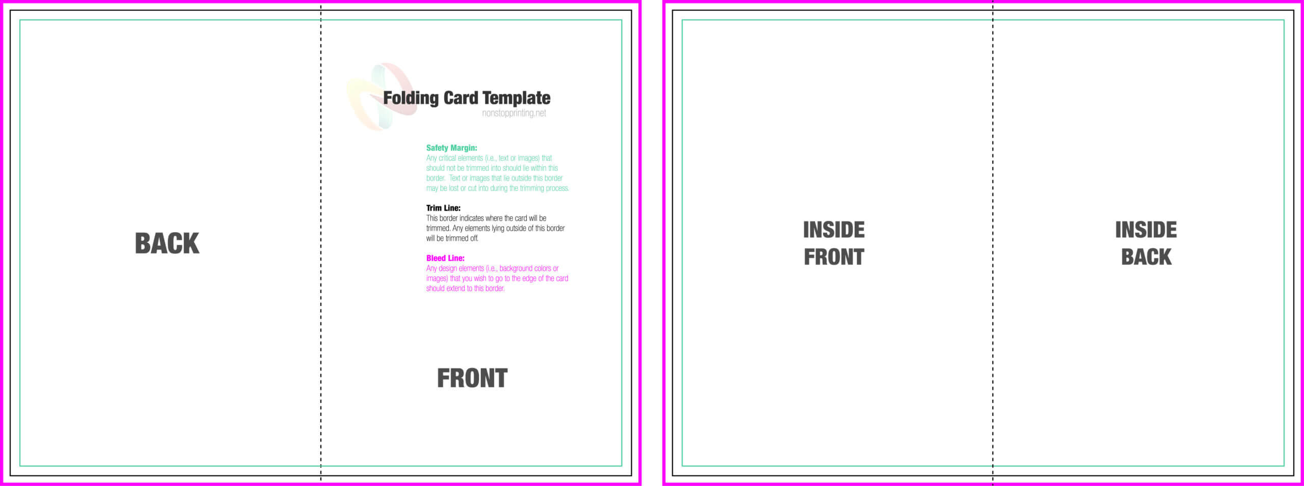 Folded Cards Template – Yatay.horizonconsulting.co Pertaining To Blank Quarter Fold Card Template