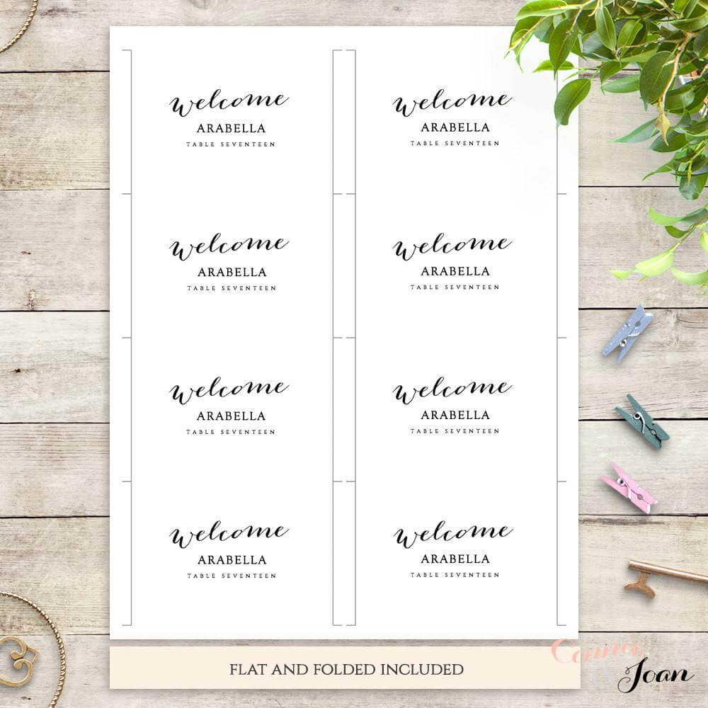 Folded Name Card Template ] – Free Templates To Make Folded In Table Name Card Template