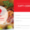 Food Gift Certificate Template Throughout Restaurant Gift Certificate Template