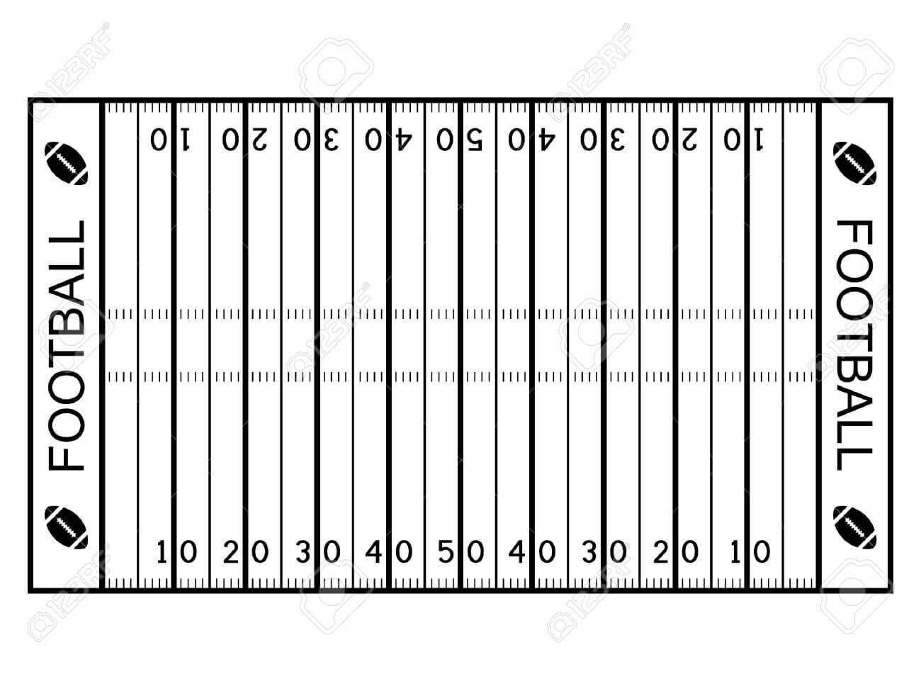 Football Field Clipart Black And White Within Blank Football Field Template