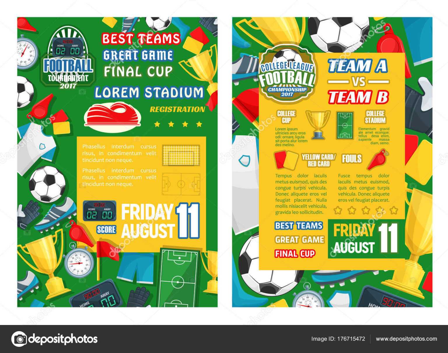 Football Referee Game Card Template Professional Template