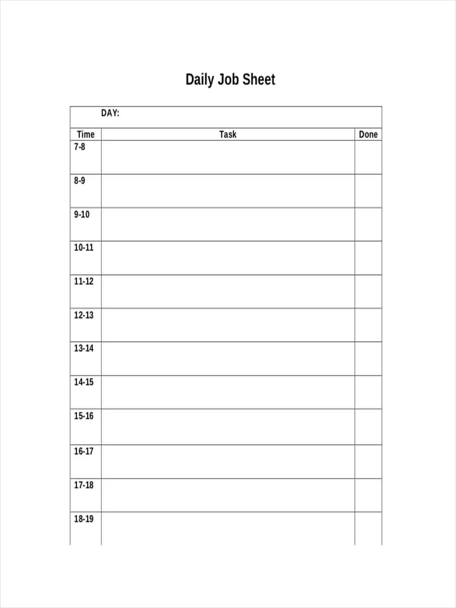Free 10+ Job Sheet Examples & Samples In Google Docs With Regard To Service Job Card Template